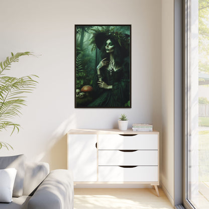Forest Enchantress - Gothic Framed Matte Canvas Print