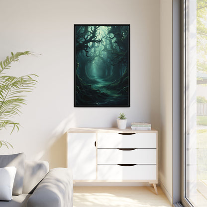 Wicked Blue Forest - Framed Matte Canvas Print