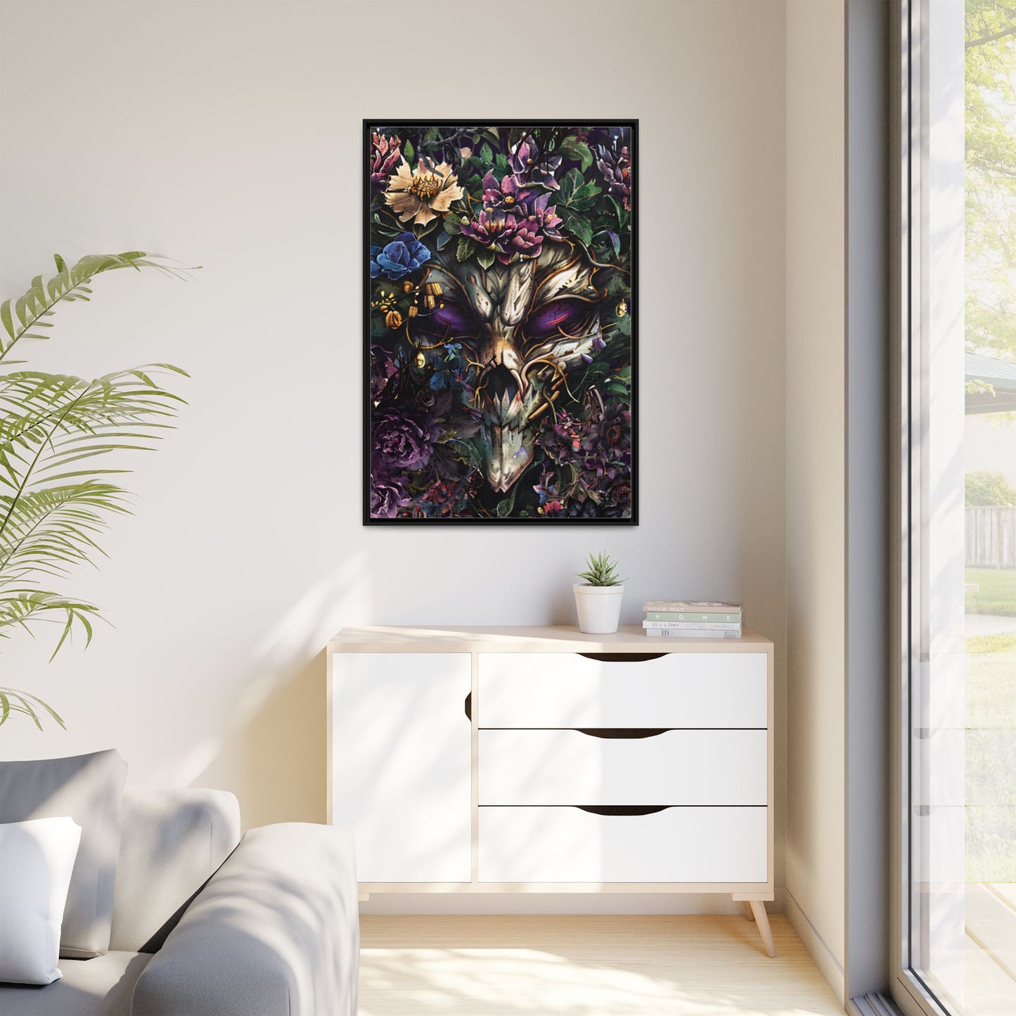 Nature's Haunting Elegance - Gothic Framed Matte Canvas Print