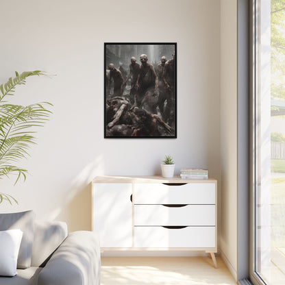 The Horde Approaches - Framed Matte Canvas Print