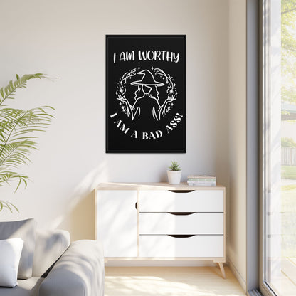 I am Worthy - Gothic Positive Affirmation Framed Matte Canvas Print