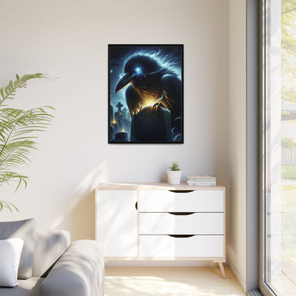 Graveyard Sentinel - Framed Matte Canvas Art