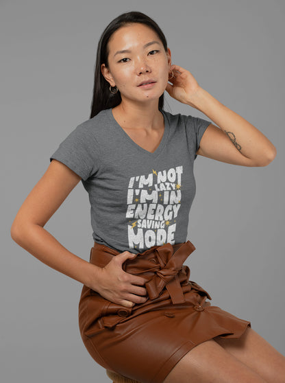 I'm Not Lazy - Unisex Jersey Short Sleeve V-Neck Tee