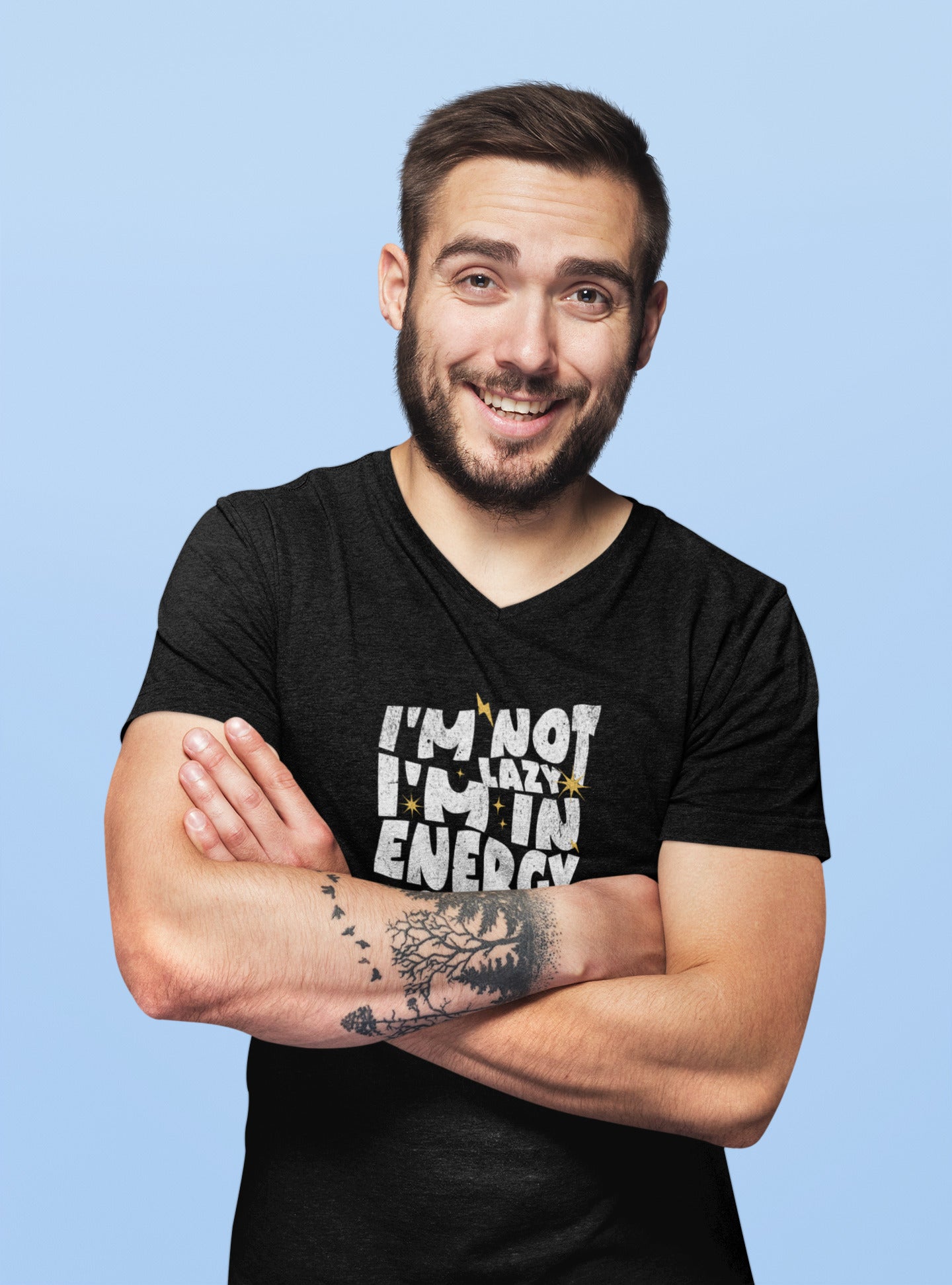 I'm Not Lazy - Unisex Jersey Short Sleeve V-Neck Tee