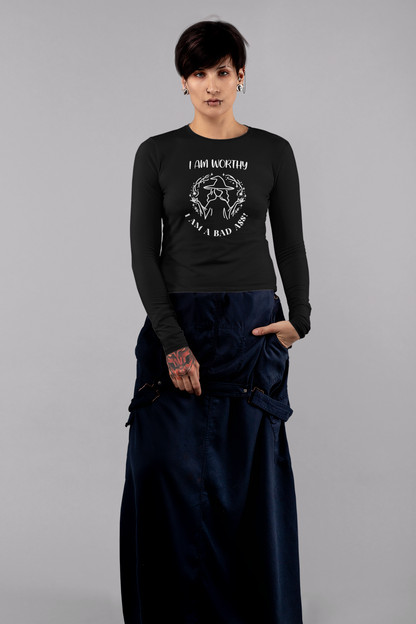 I Am Worthy - Unisex Lightweight Long Sleeve Tee - Positive Affirmation