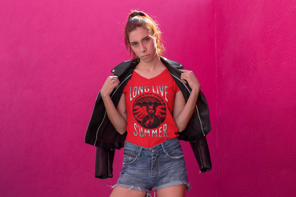 Unisex Jersey Short Sleeve V-Neck Tee - Long Live Summer