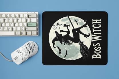 Boss Witch - Black - Gothic-Themed Rubber Based Mouse Pad