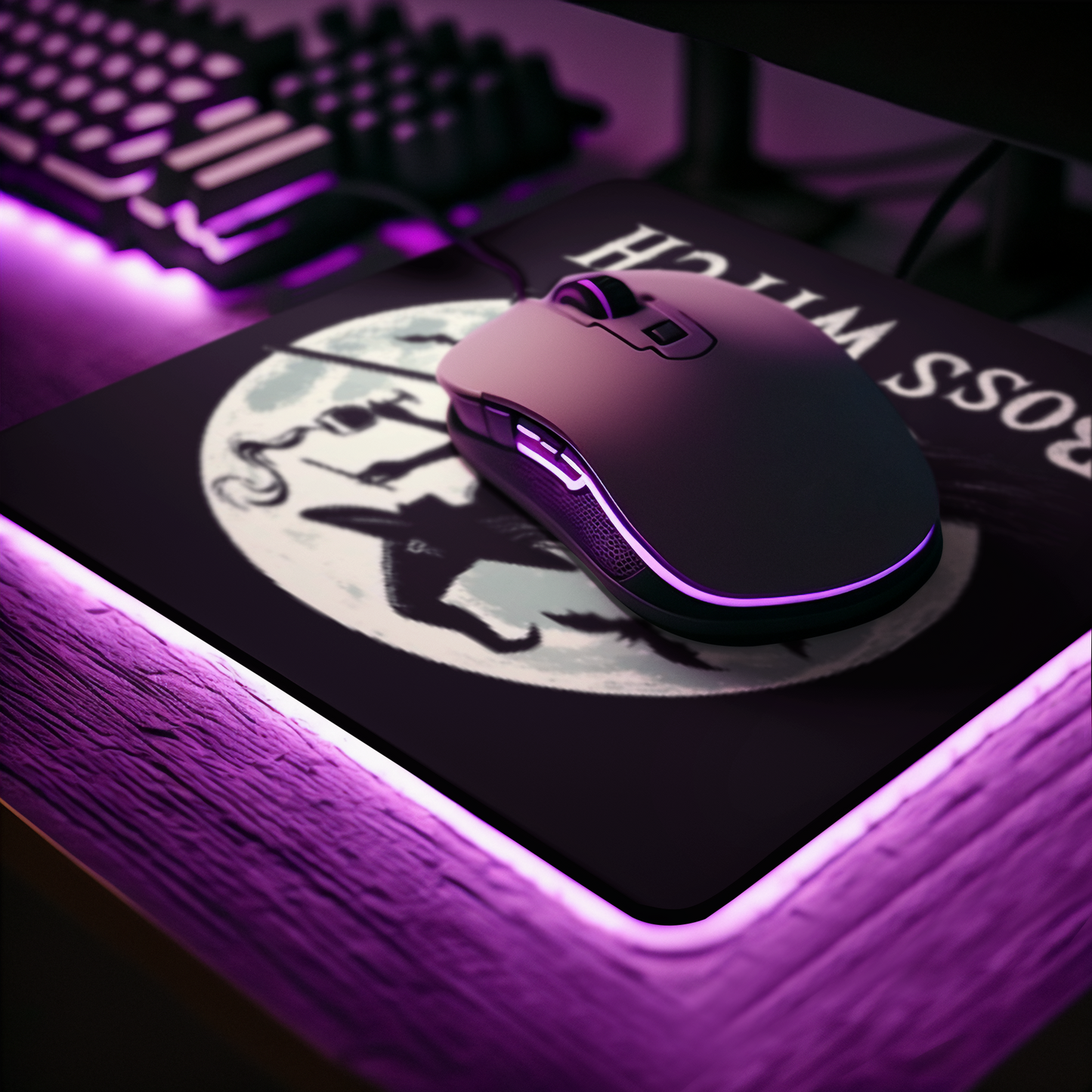 Boss Witch - Black - Gothic-Themed Rubber Based Mouse Pad
