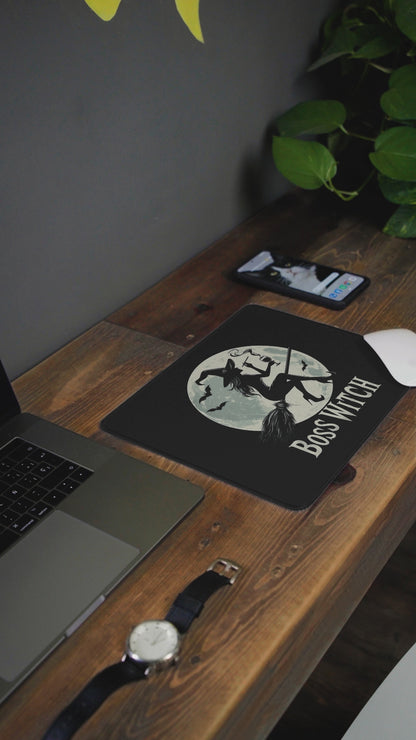Boss Witch - Black - Gothic-Themed Rubber Based Mouse Pad