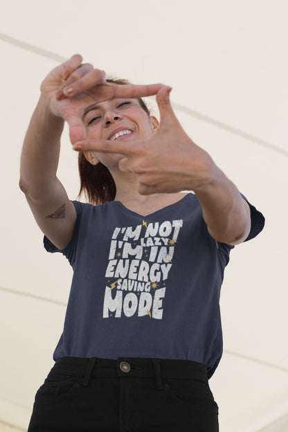 I'm Not Lazy - Unisex Jersey Short Sleeve V-Neck Tee