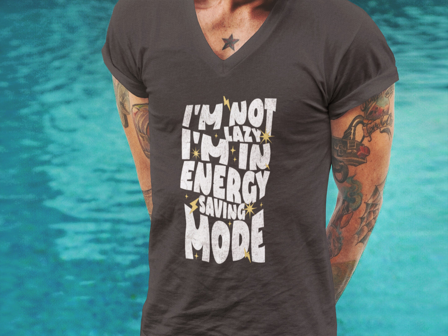 I'm Not Lazy - Unisex Jersey Short Sleeve V-Neck Tee