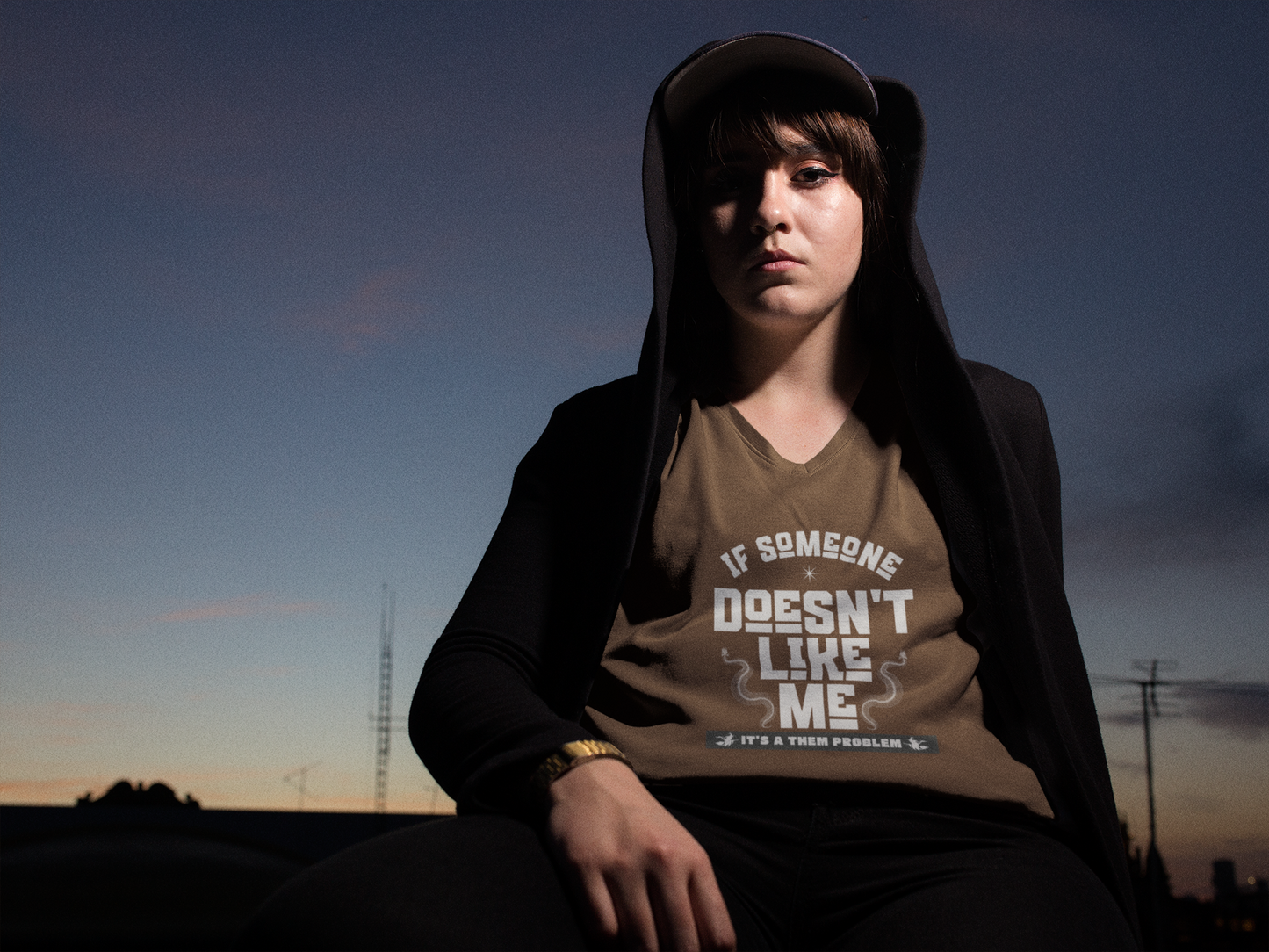 A Them Problem - Unisex Jersey Short Sleeve V-Neck Tee