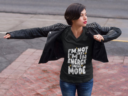 I'm Not Lazy - Unisex Jersey Short Sleeve V-Neck Tee