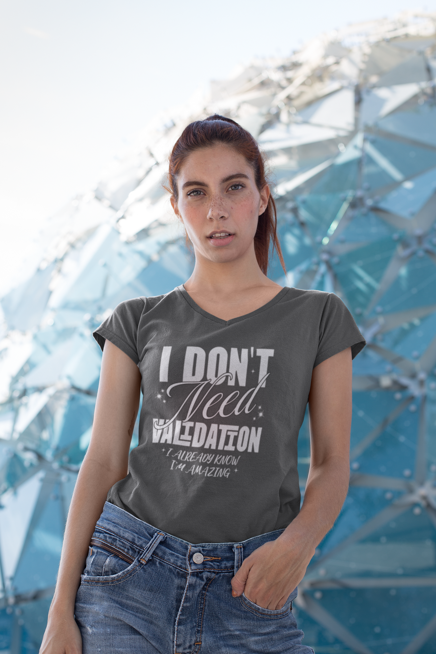 I'm Amazing - Unisex Jersey Short Sleeve V-Neck Tee - Gothic T-Shirt